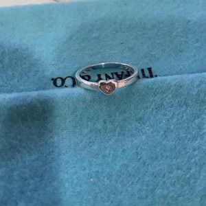 Tiffany & Co Sterling Silver Ring with Diamond sz7